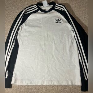 Adidas Monochrome Striped Long Sleeve Top